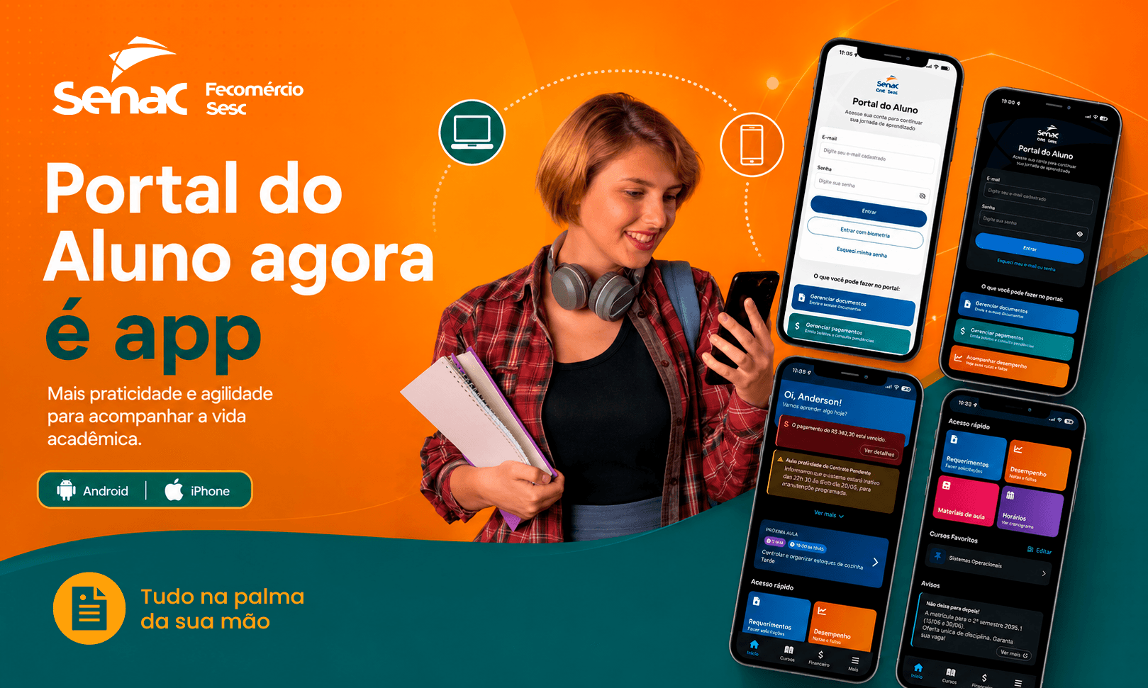 Senac Portal do Aluno agora está disponível em aplicativo para Android e iOS